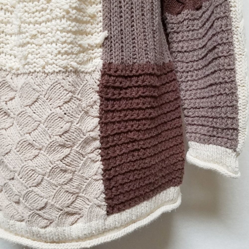 Vintage 1980s Casual Elements Patchwork Chunky Kn… - image 7